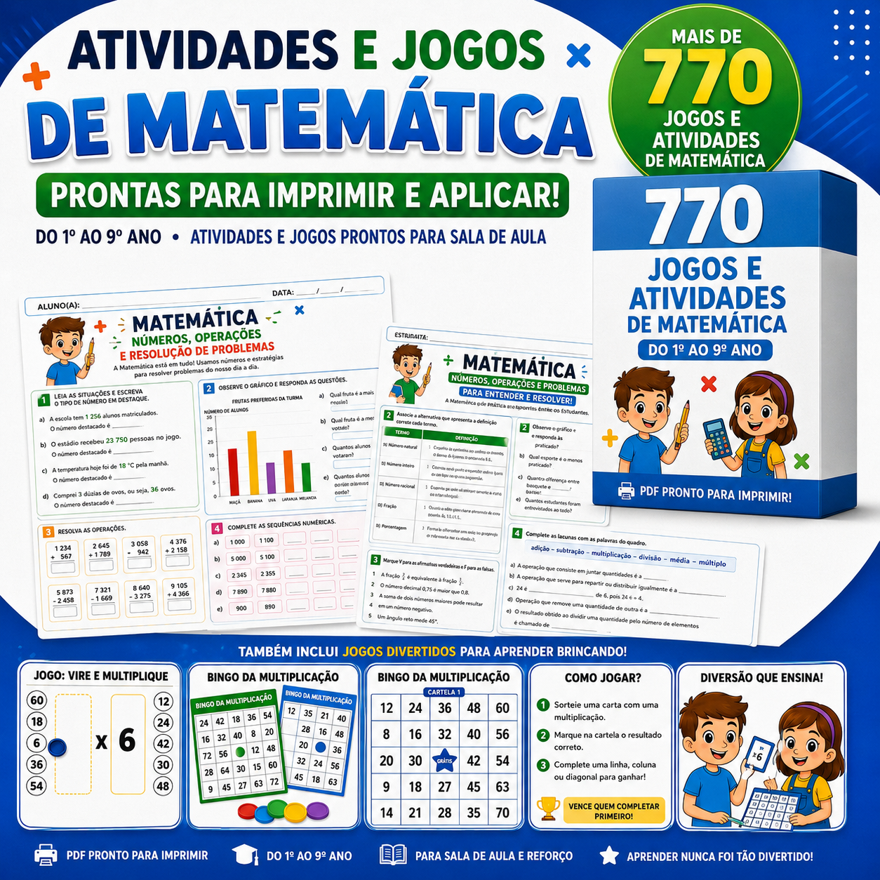 Mais de 770 atividades e jogos de Matemática prontos para imprimir