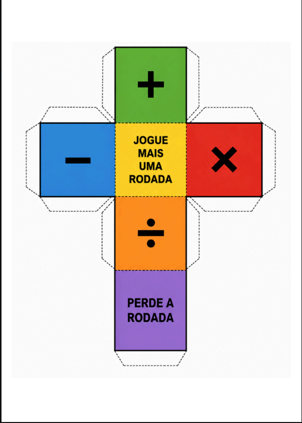 Dado imprimível do jogo Operação Certeira